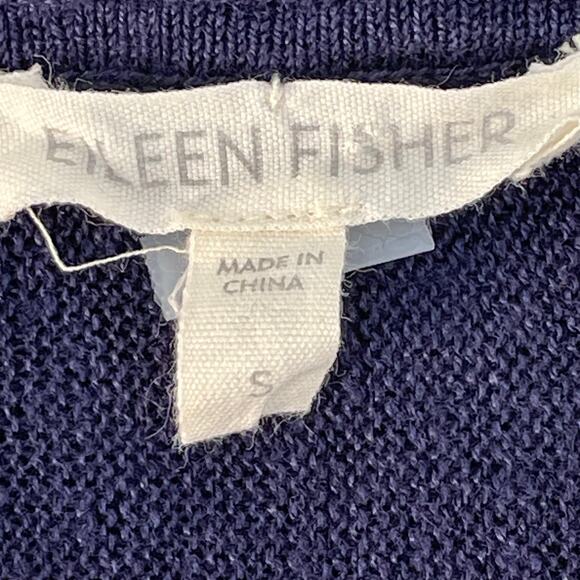 Eileen Fisher Women's Organic Linen Sweater, Semi-Sheer; Sz. S, Classic Preppy - Picture 3 of 9